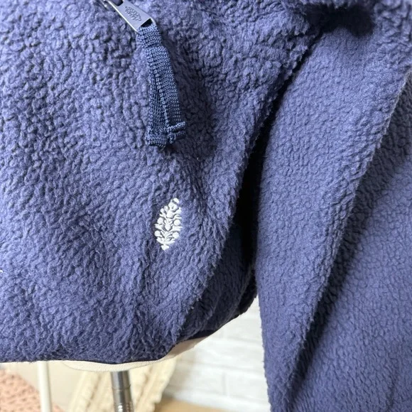 Free People New Hit The Slopes Eclipse Blue Fleece Jacket - Picture 3 of 5